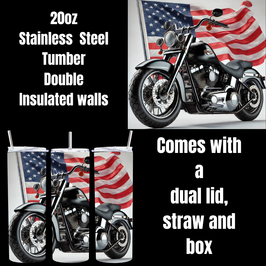 Freedom Riders: Patriotic Motorcycle Tumbler Collection