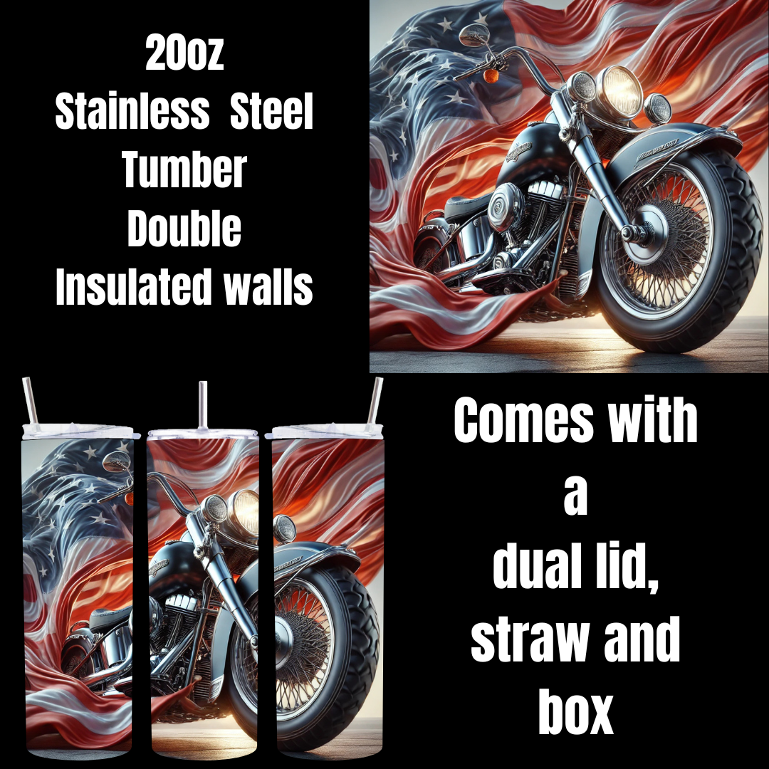 Freedom Riders: Patriotic Motorcycle Tumbler Collection