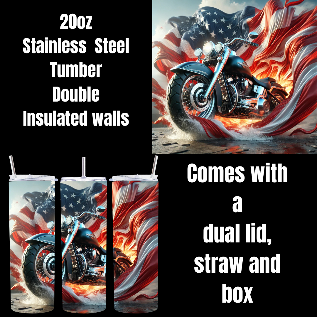 Freedom Riders: Patriotic Motorcycle Tumbler Collection