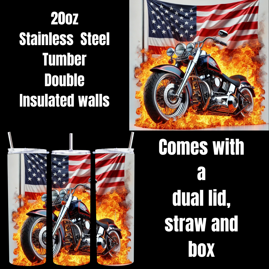 Freedom Riders: Patriotic Motorcycle Tumbler Collection