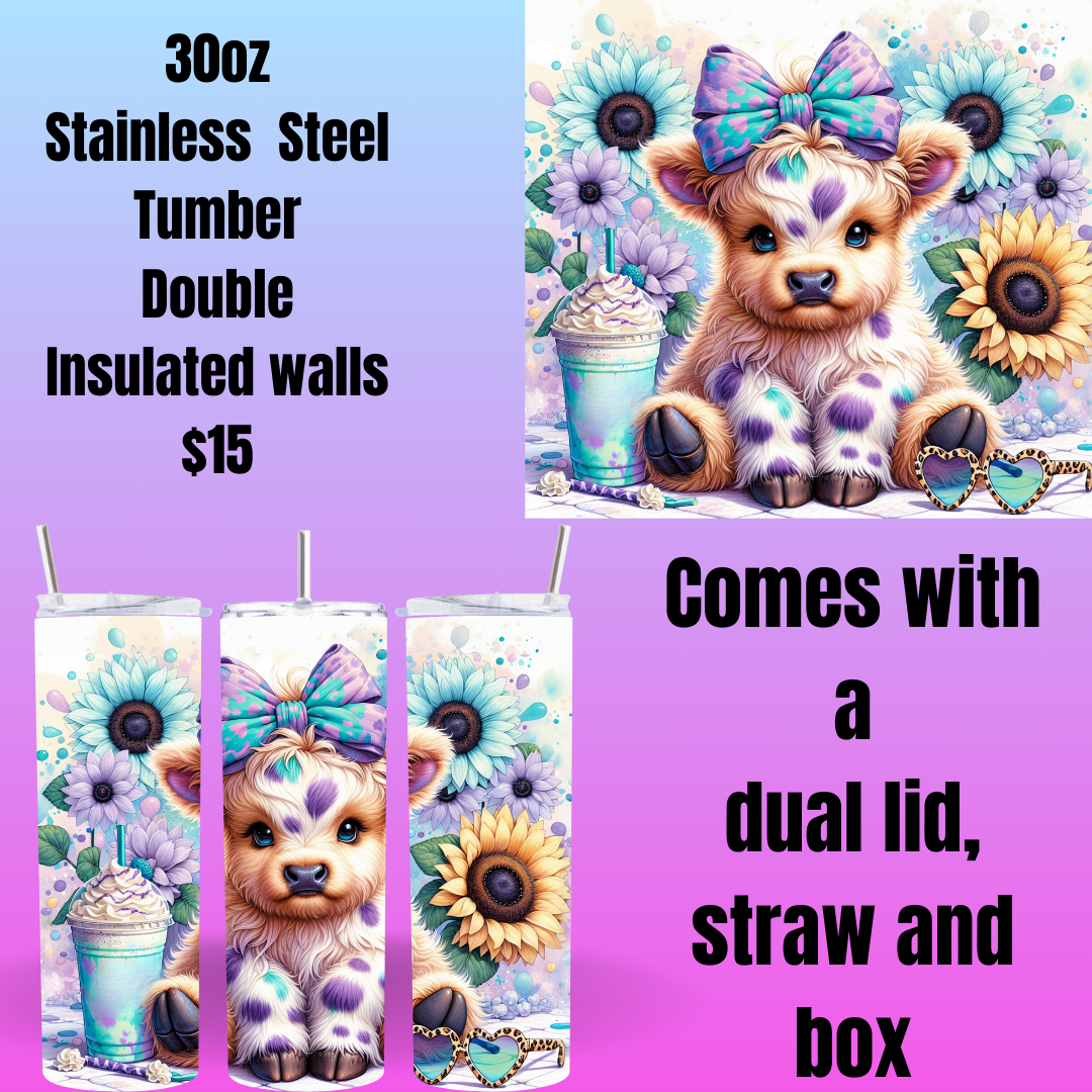 Highland Delight 30 oz Stainless Steel Tumbler