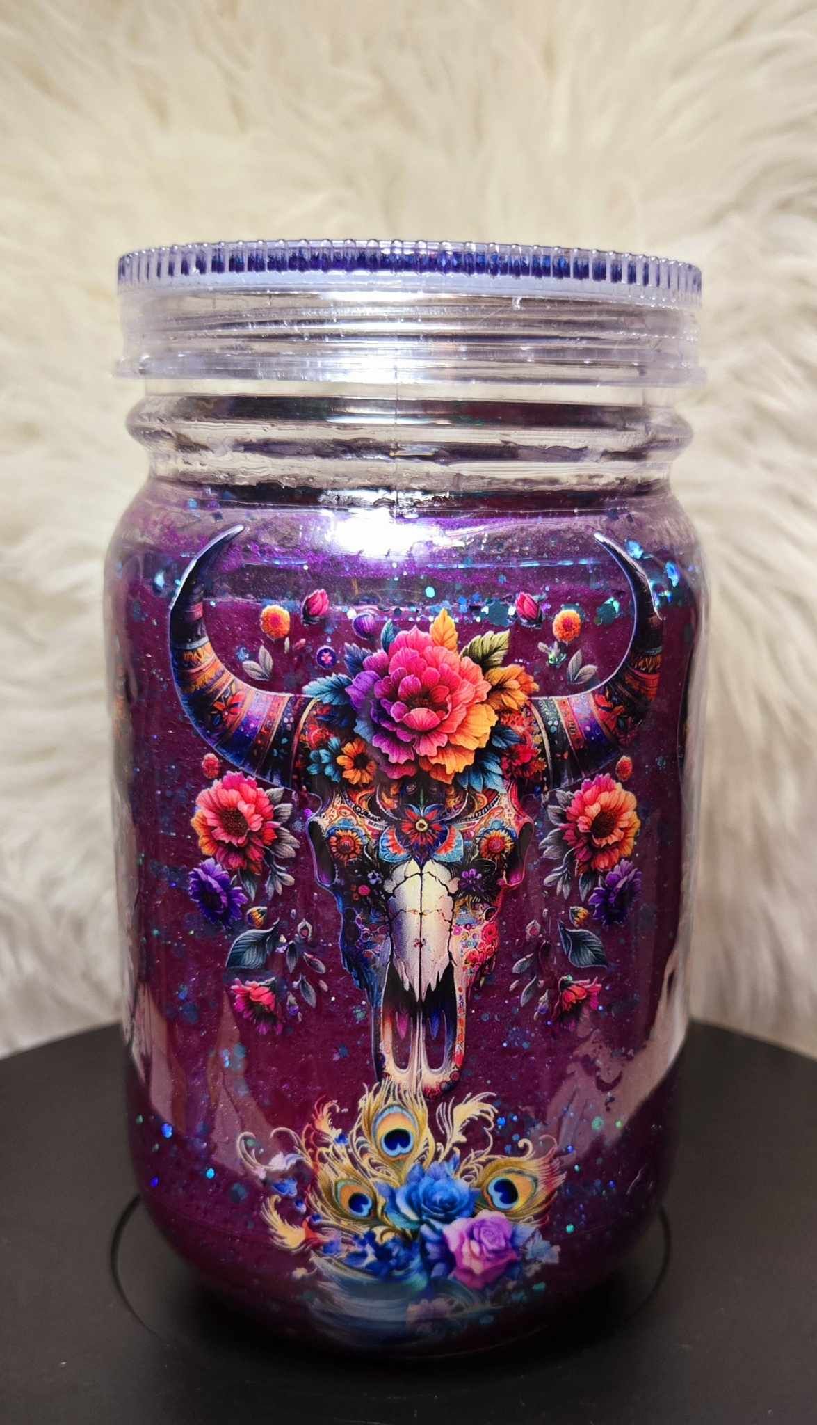 Mystical Floral Skull Snowglobe Tumblers