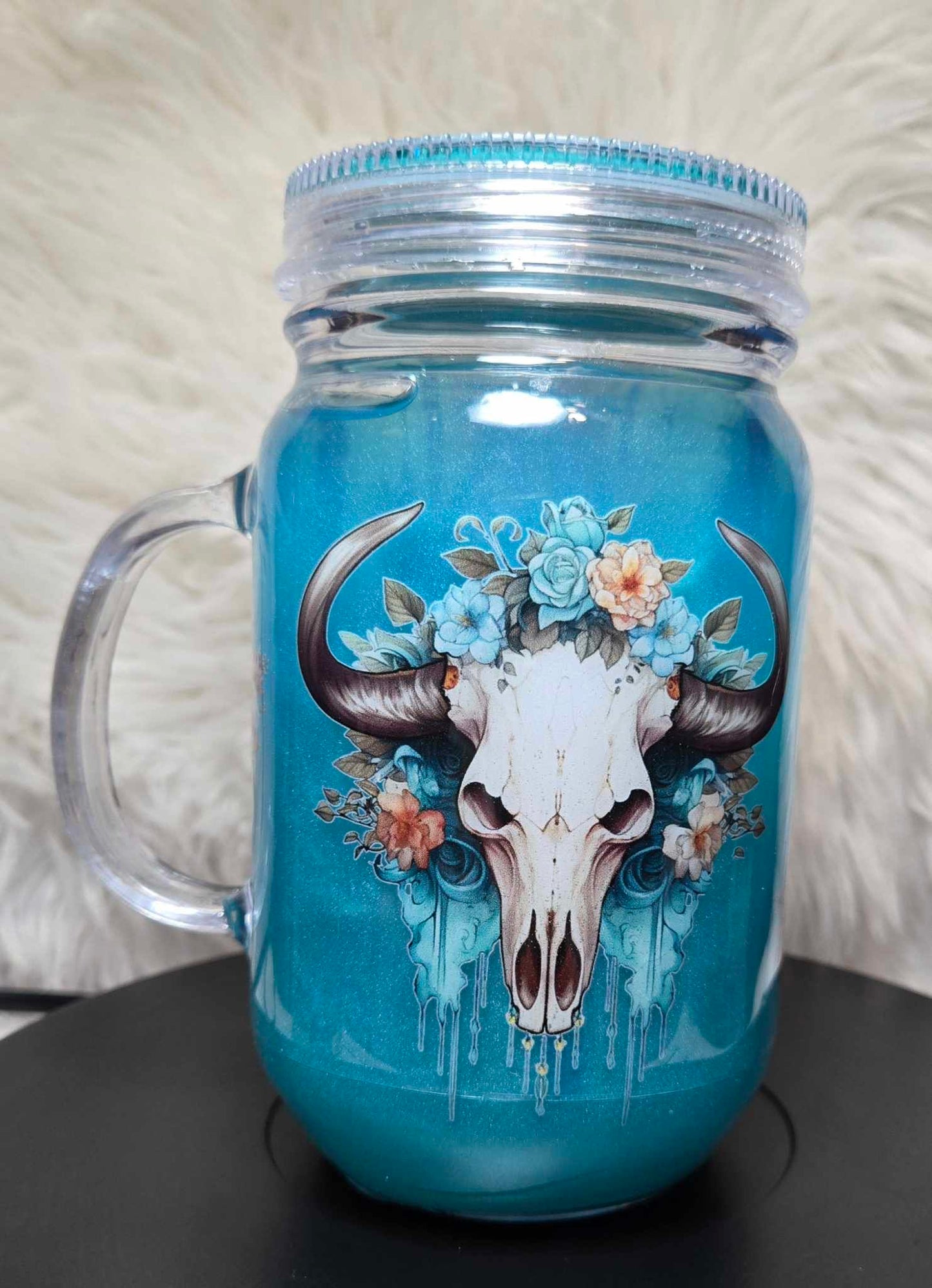 Enchanted Bloom Skull Snowglobe Tumbler