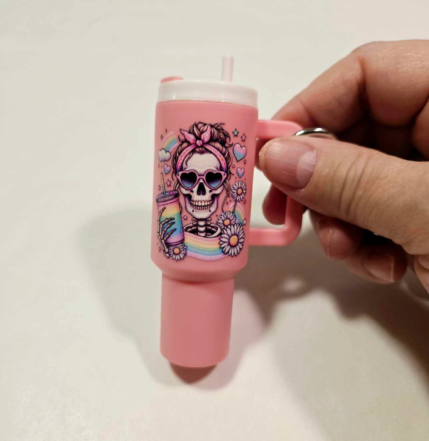 Floral Skull Charm ChapStick Holder