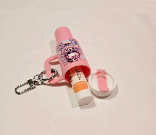 Floral Skull Charm ChapStick Holder