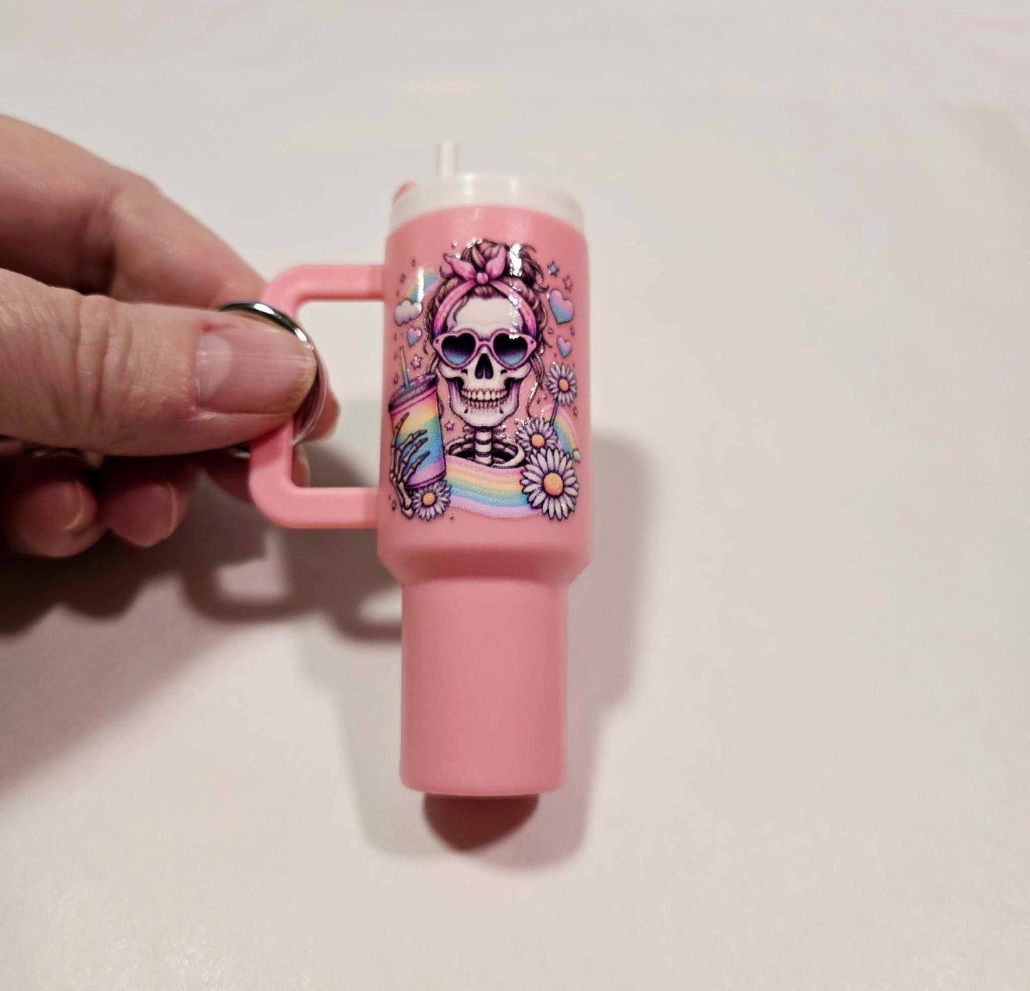 Floral Skull Charm ChapStick Holder