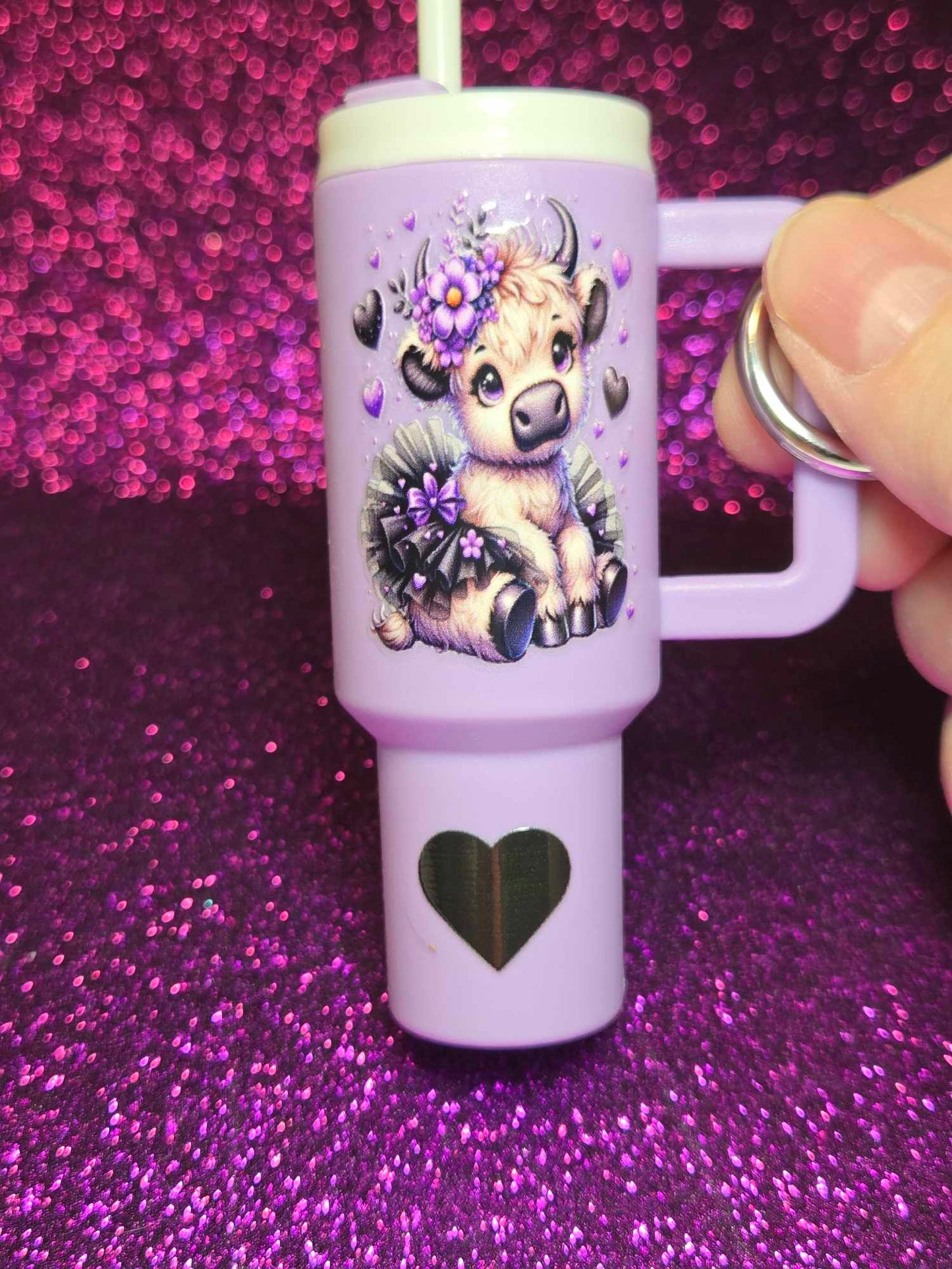 Lavender Whimsy Mini Tumbler Keychain