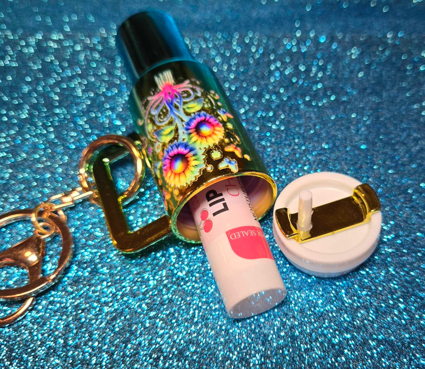 Golden Bloom Mini Tumbler Keychain