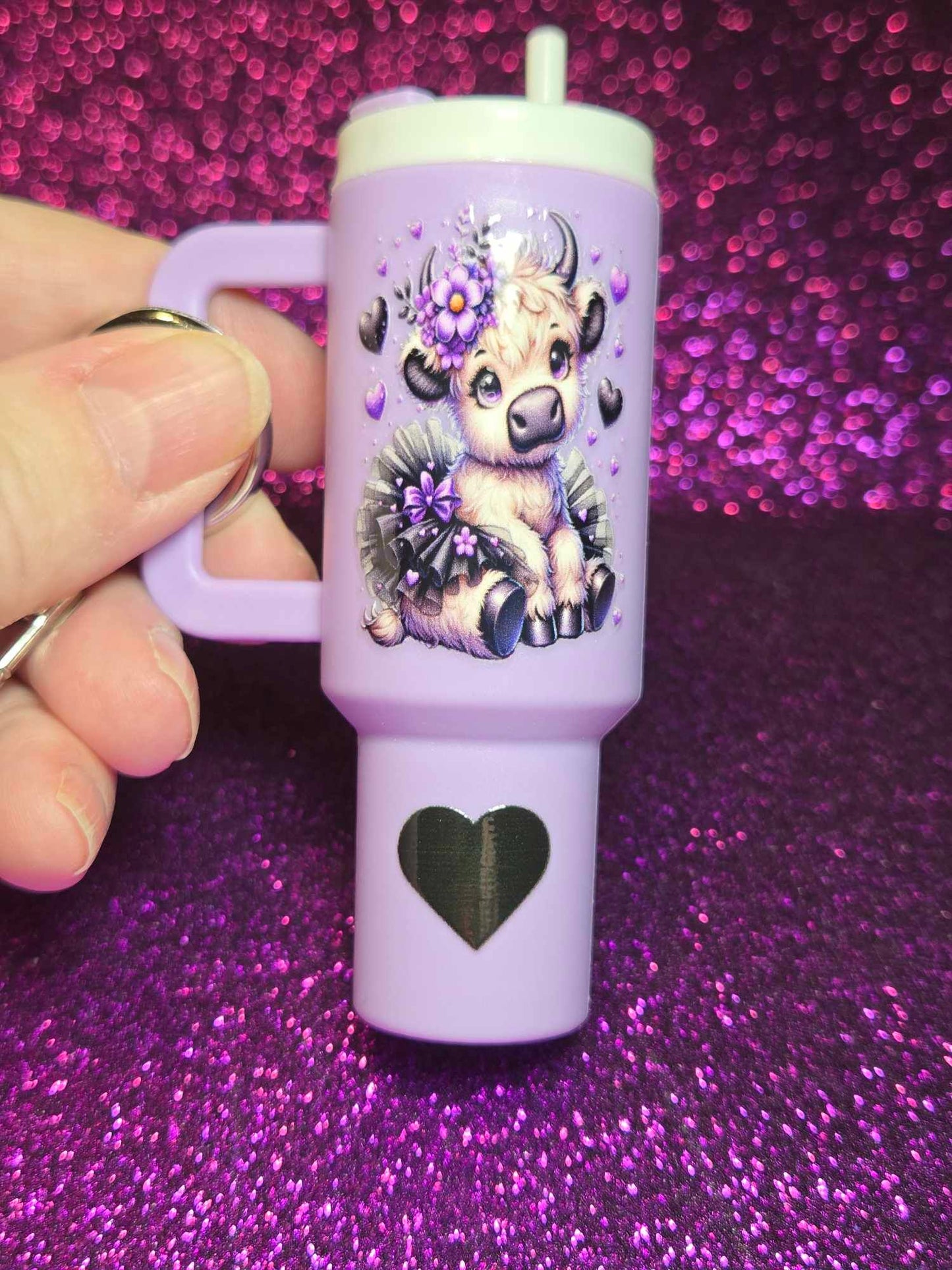 Lavender Whimsy Mini Tumbler Keychain