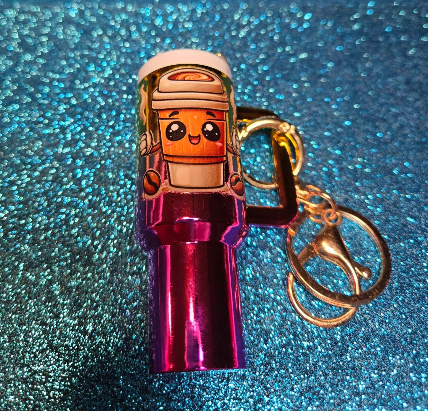 Caffeinated Cutie Mini Tumbler Keychain