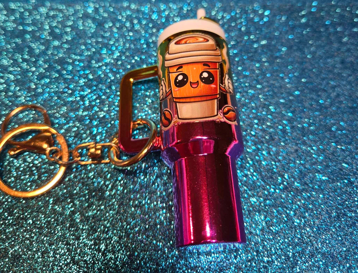 Caffeinated Cutie Mini Tumbler Keychain