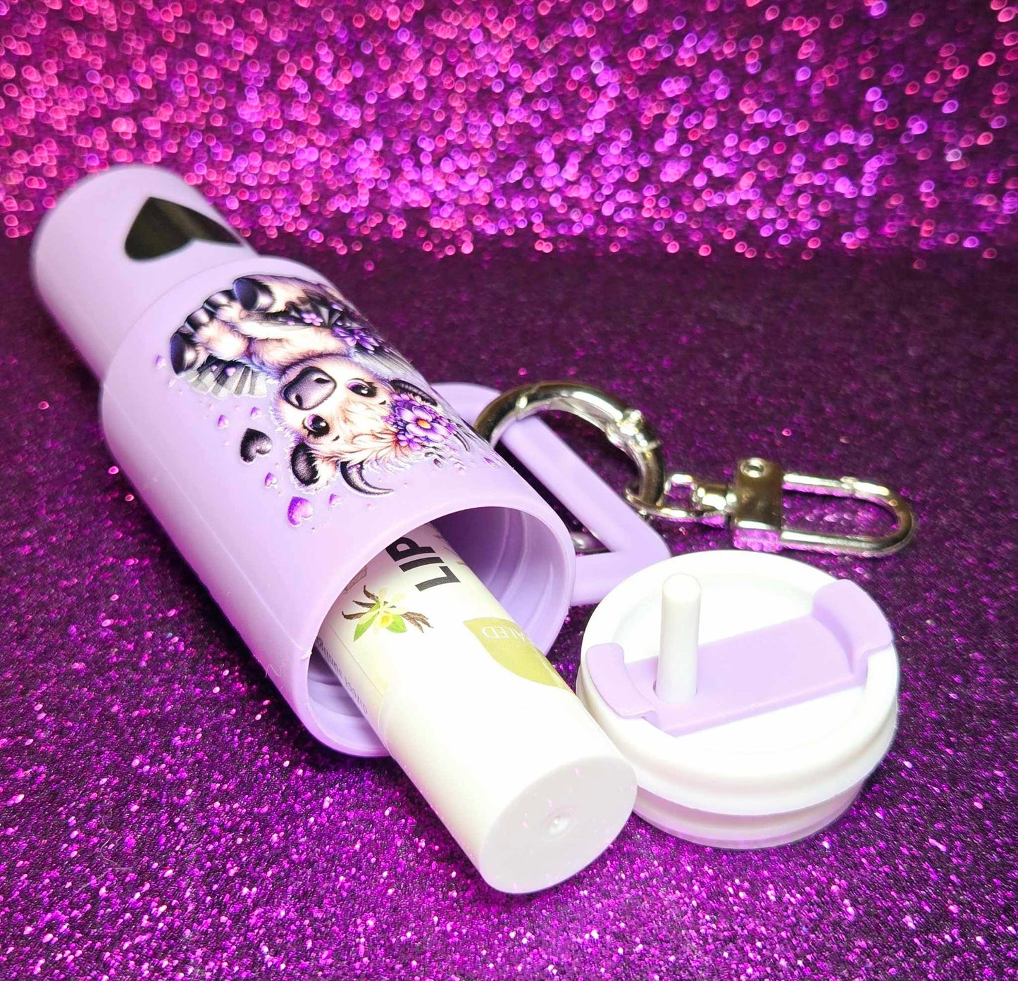 Lavender Whimsy Mini Tumbler Keychain