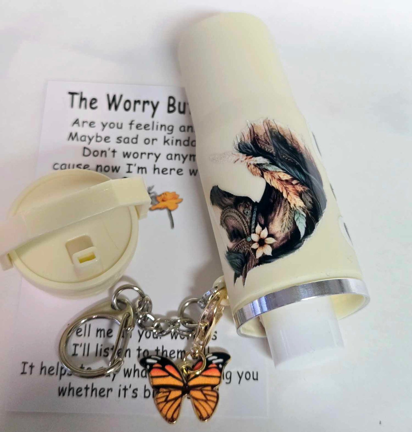 Gentle Guardian Horse Lip Balm Holder Keychain