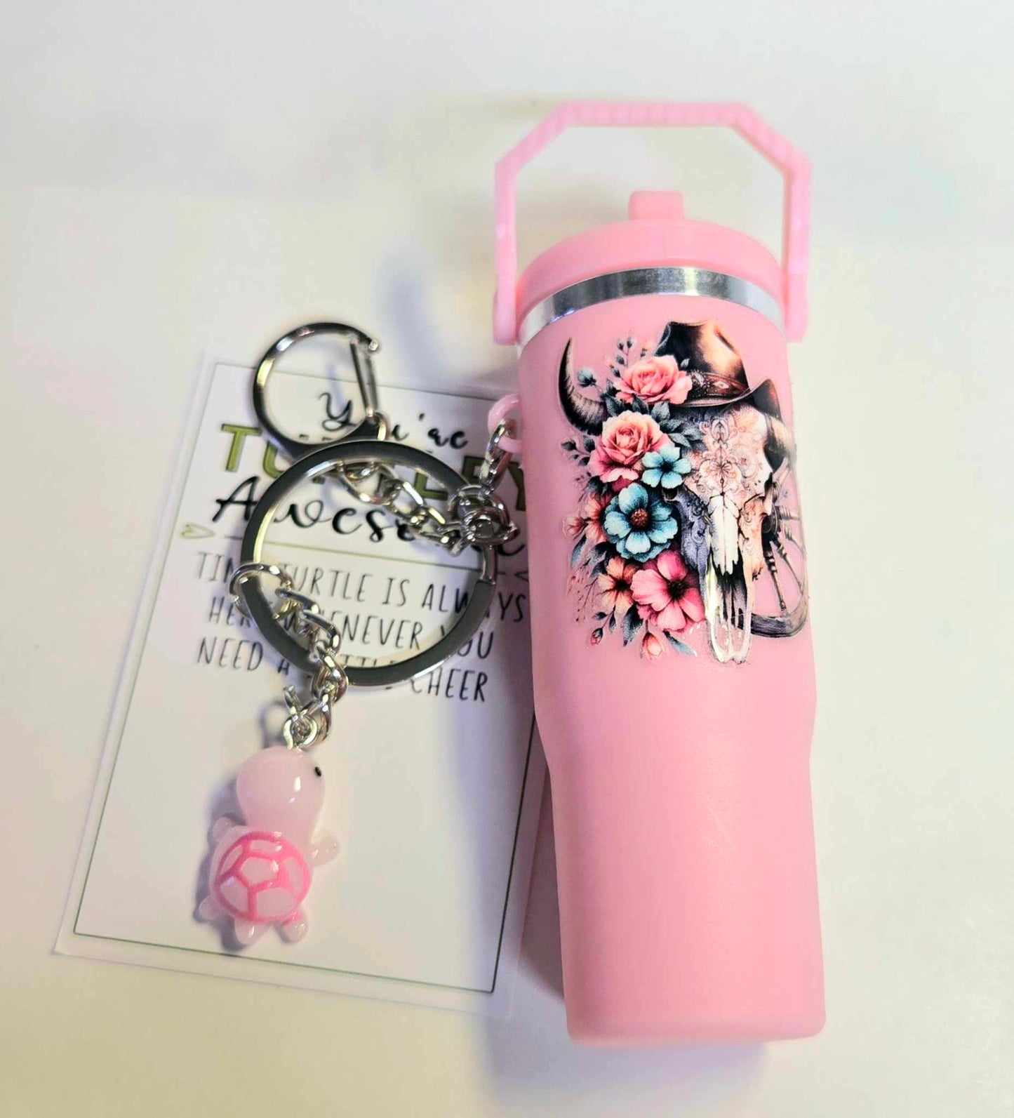 Tiny Turtle Soother Lip Balm Holder Keychain