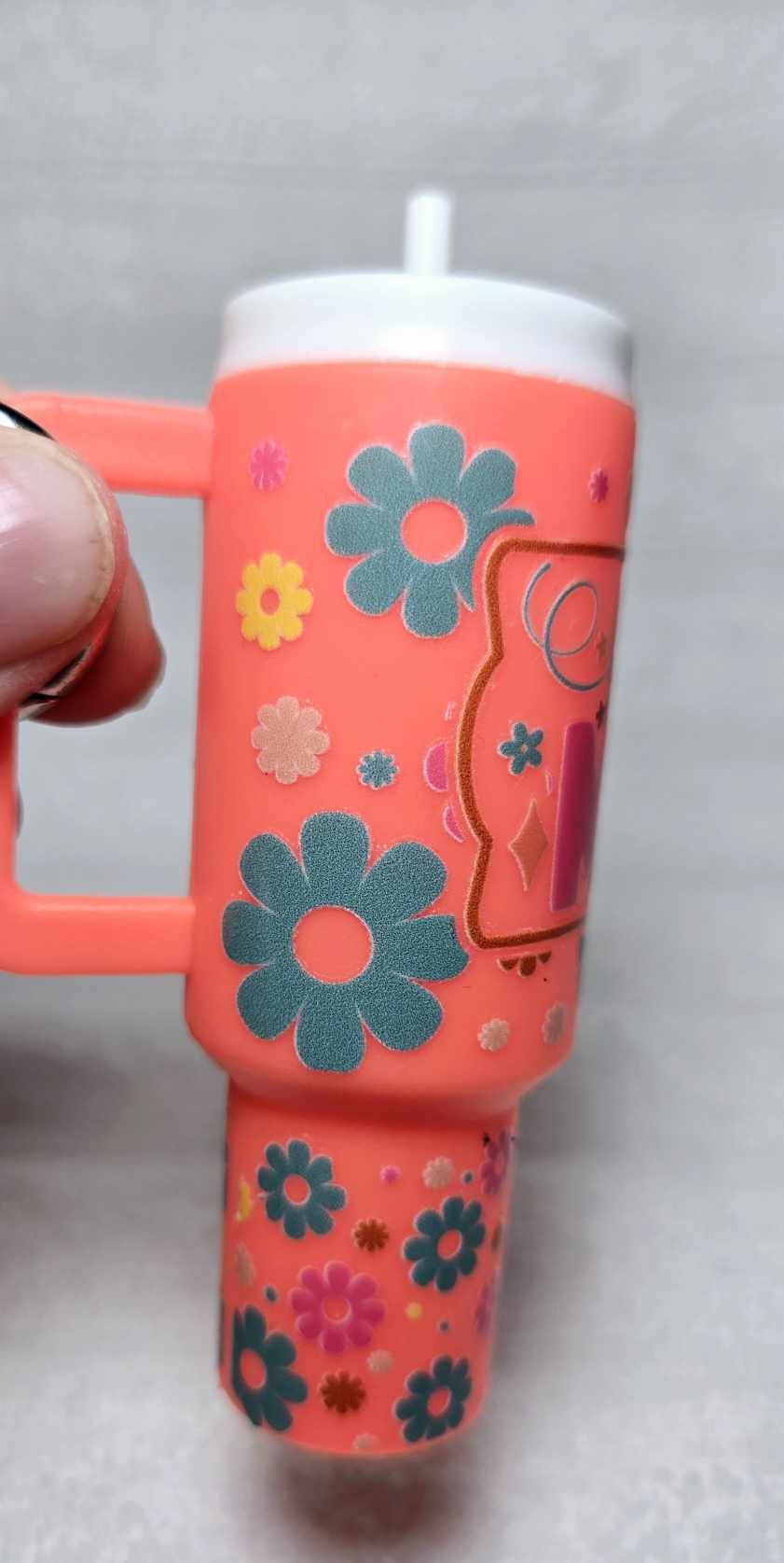 Blessed Mom Floral Mini Tumbler Keychain