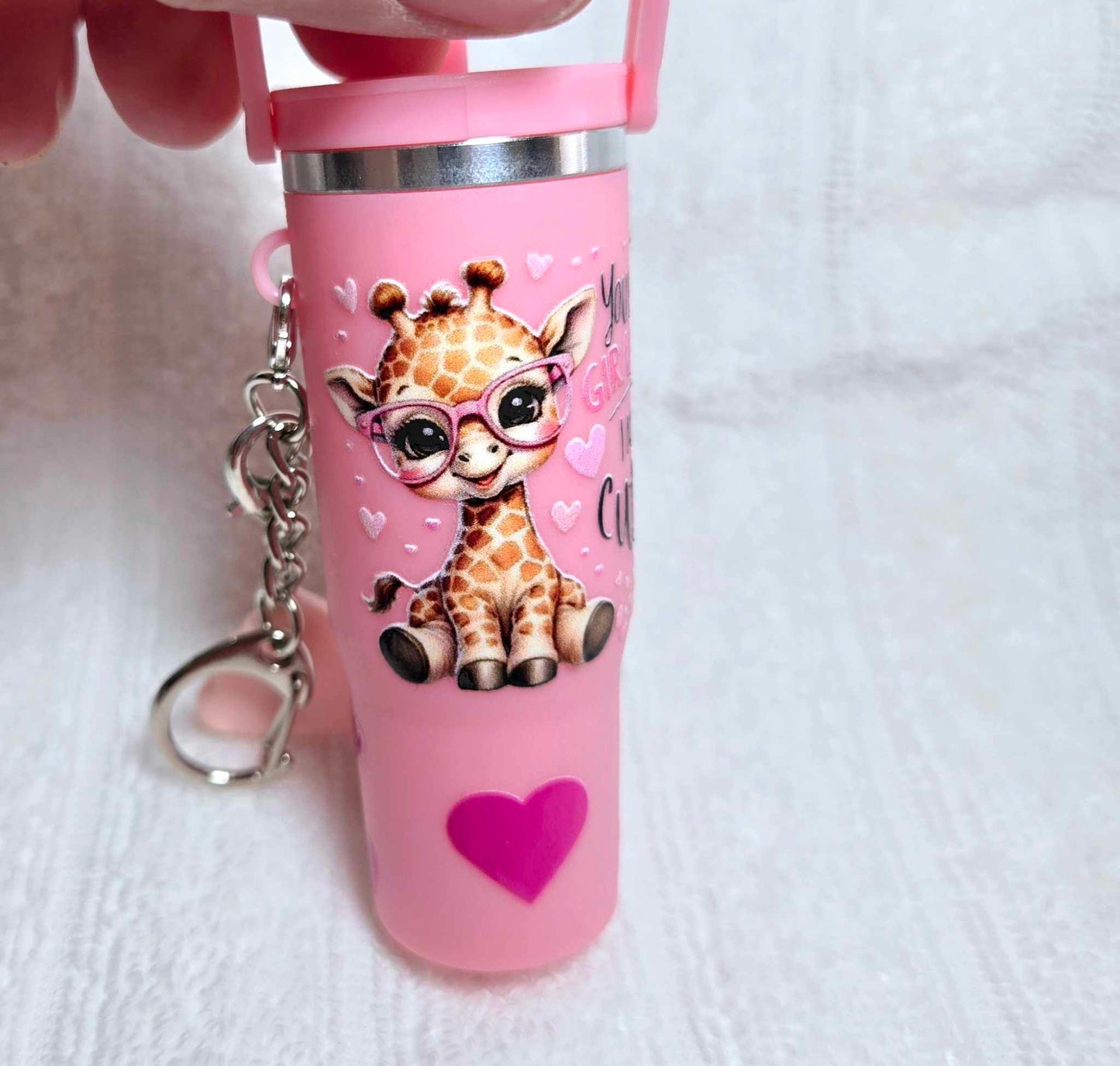 Giraffe Mini Tumbler Storage Keychain