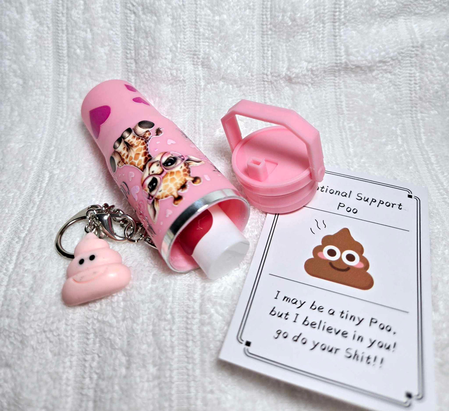 Giraffe Mini Tumbler Storage Keychain