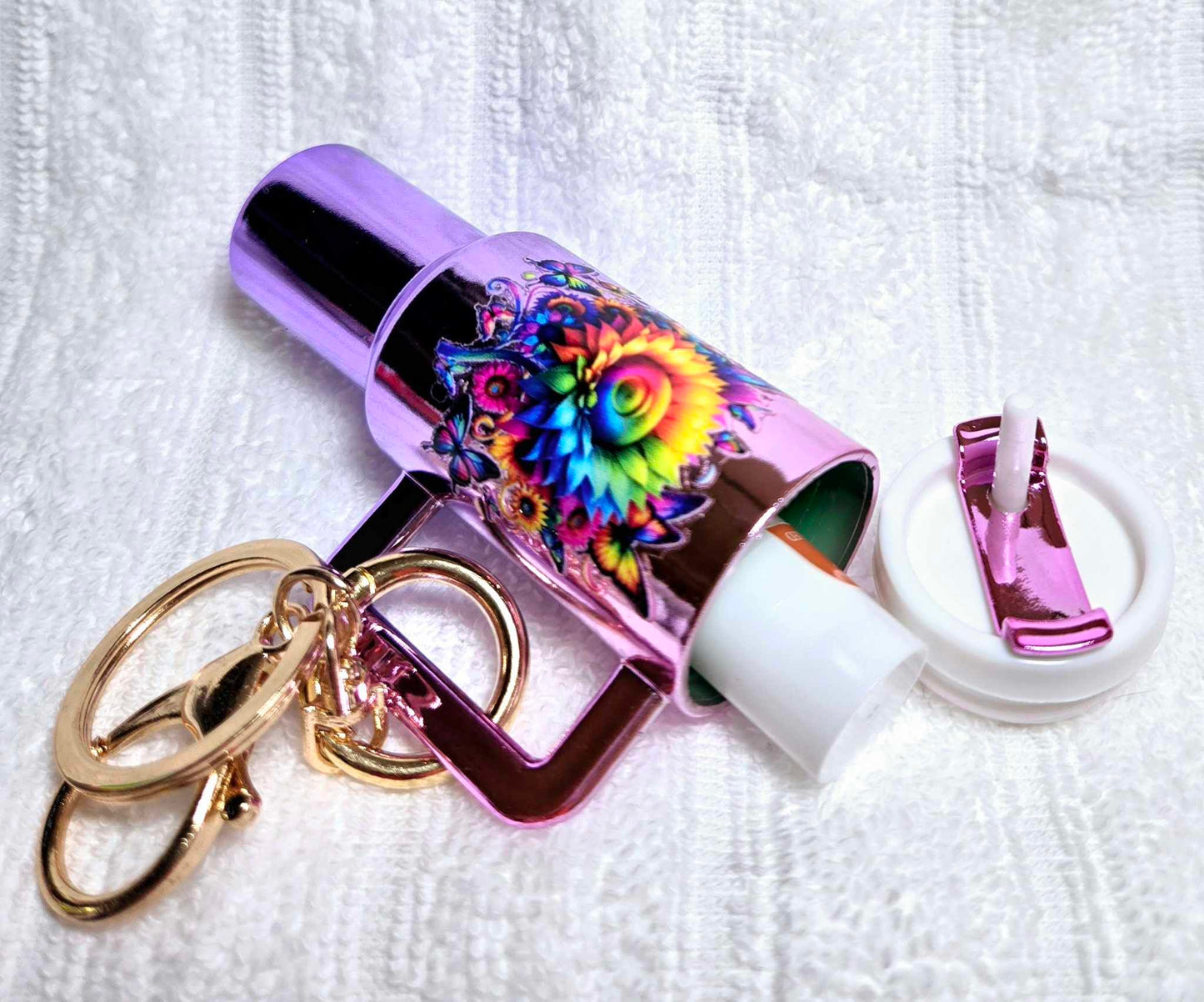 Floral Fantasy Mini Stash Keychain