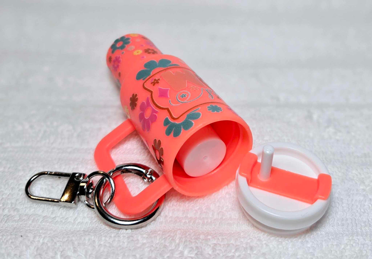 Blessed Mom Floral Mini Tumbler Keychain