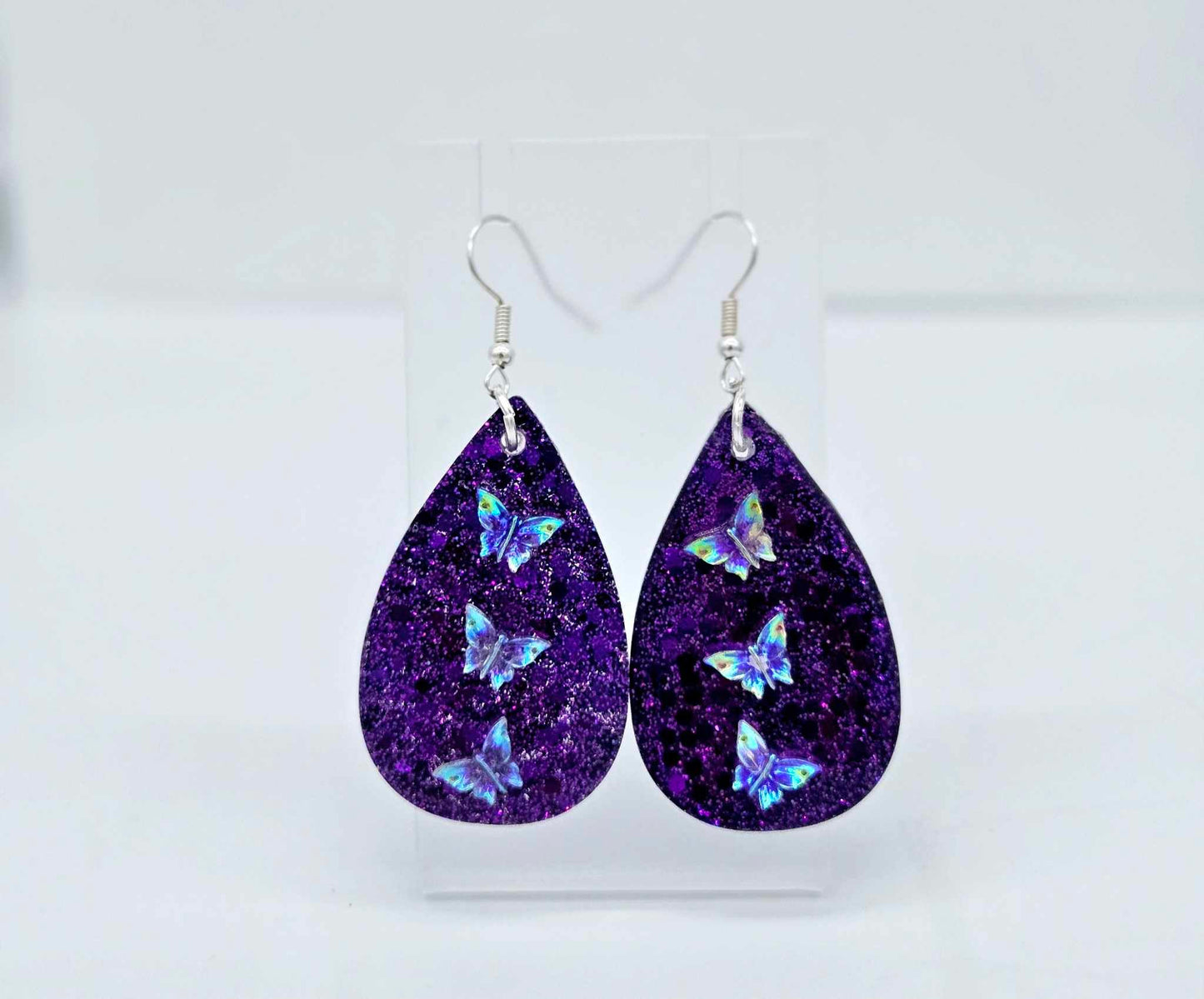 Stardust Butterfly Resin Earrings