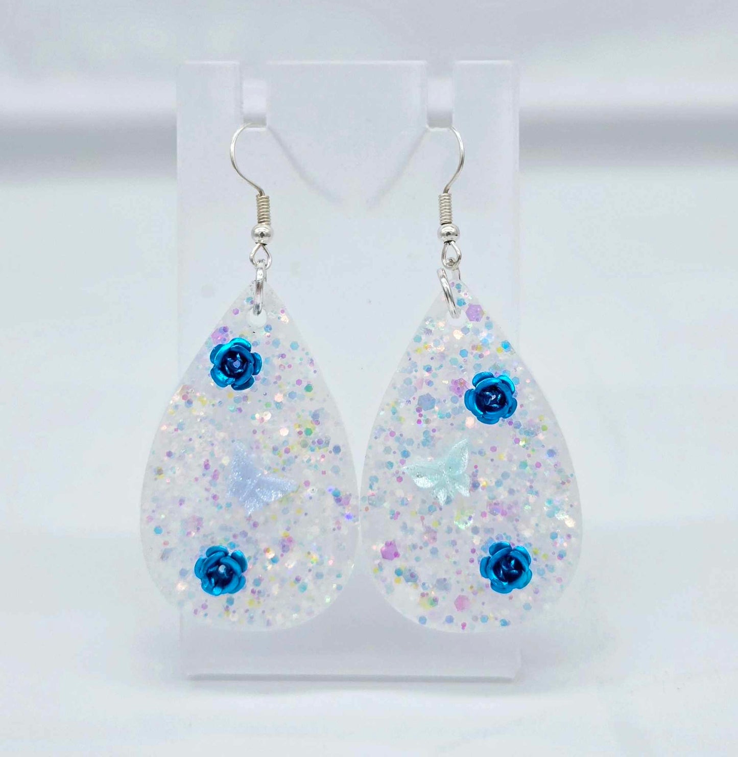Enchanted Garden Teardrop Resin Earrings