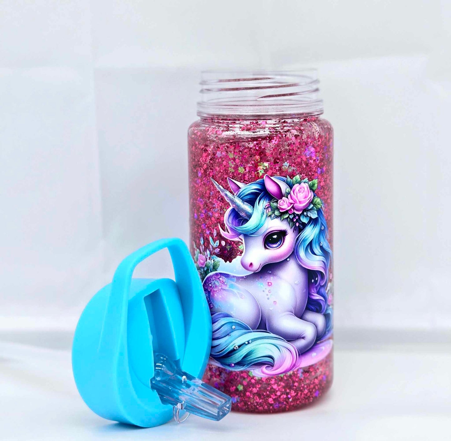 Enchanted Blossom Unicorn Snow Globe Tumbler