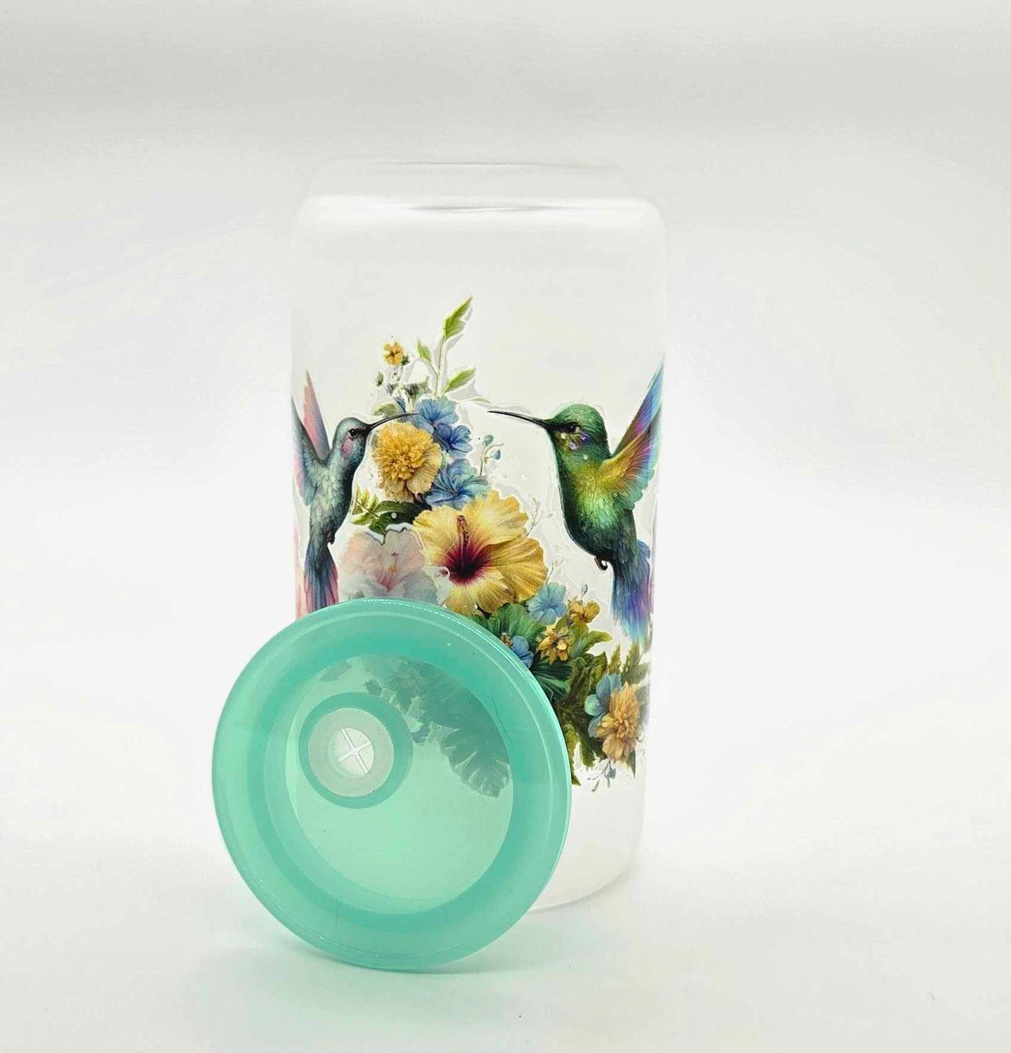 Garden Whispers Hummingbird Glass Tumbler