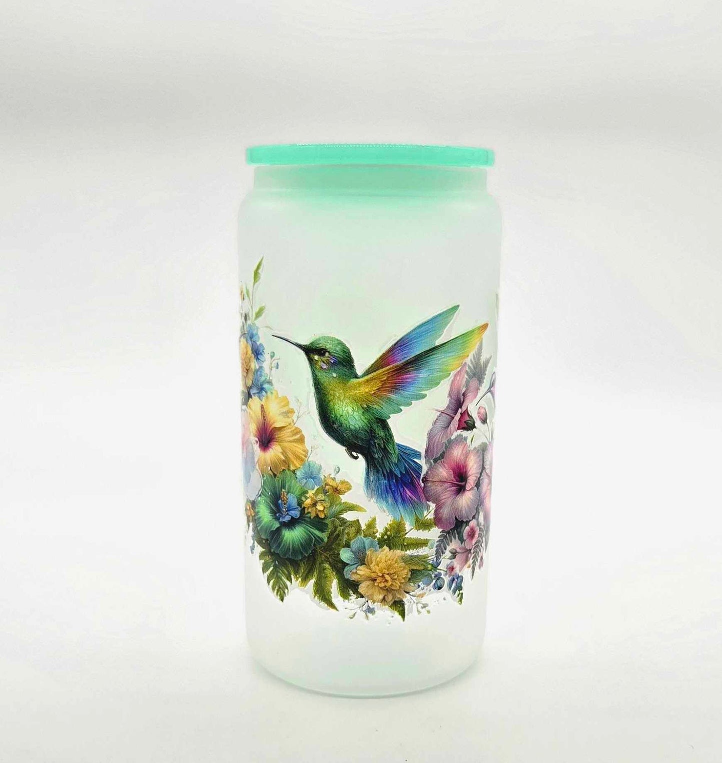 Garden Whispers Hummingbird Glass Tumbler