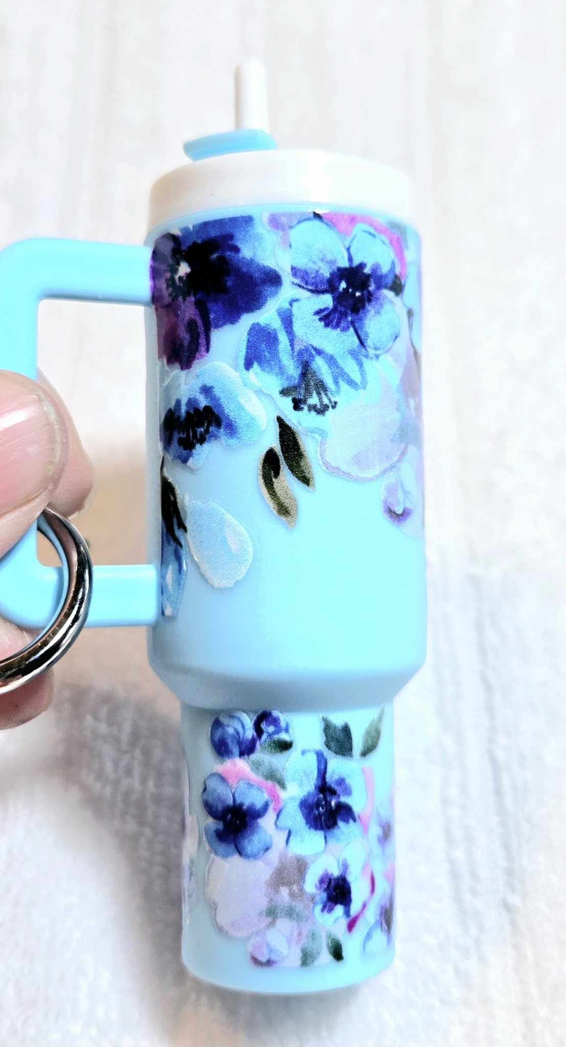 ๐ Blue Breeze Tumbler Keychain โ Forget-Me-Not Edition