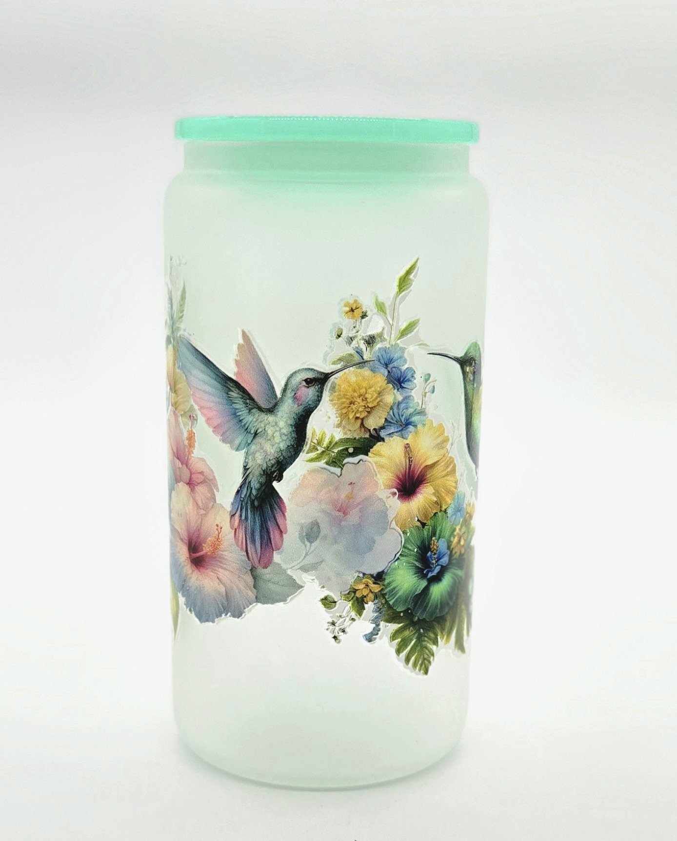 Garden Whispers Hummingbird Glass Tumbler