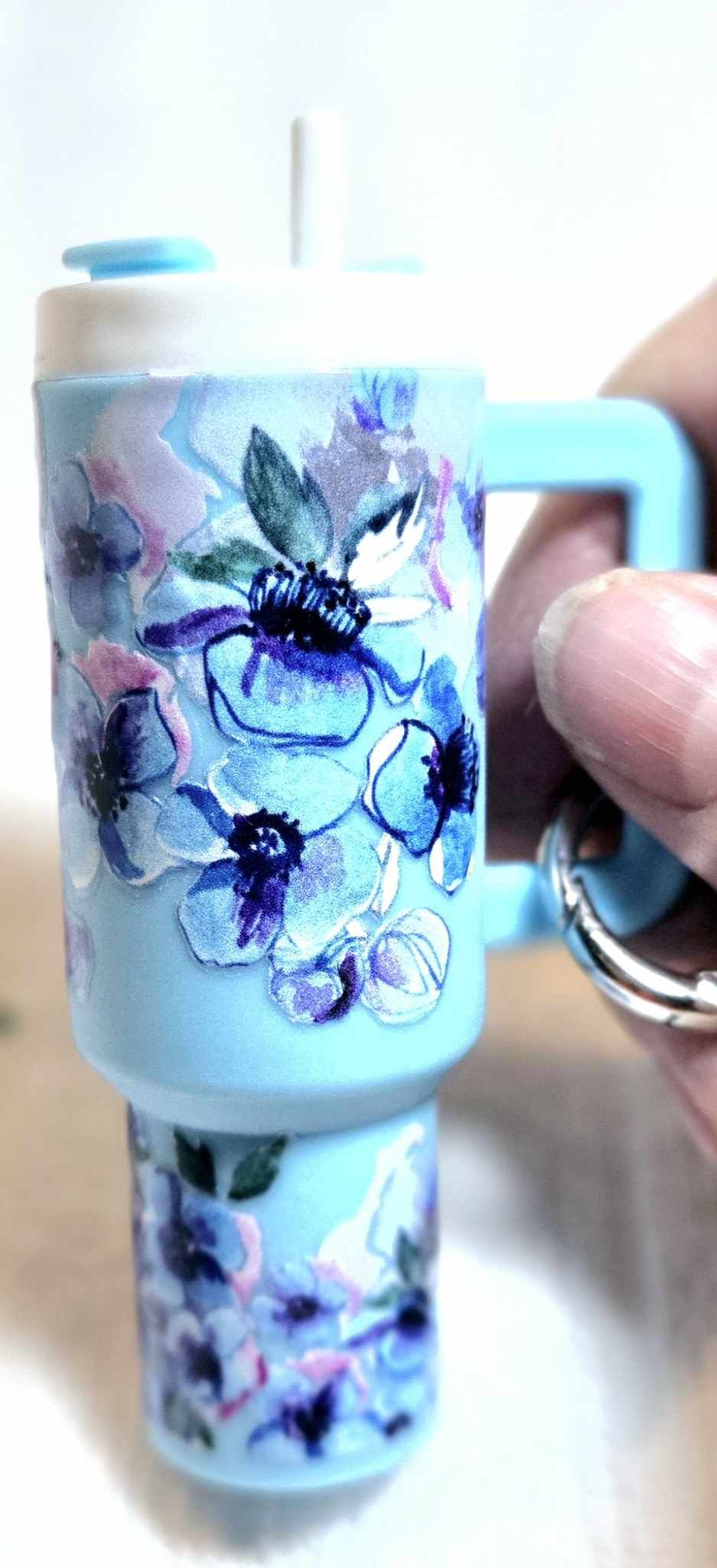๐ Blue Breeze Tumbler Keychain โ Forget-Me-Not Edition