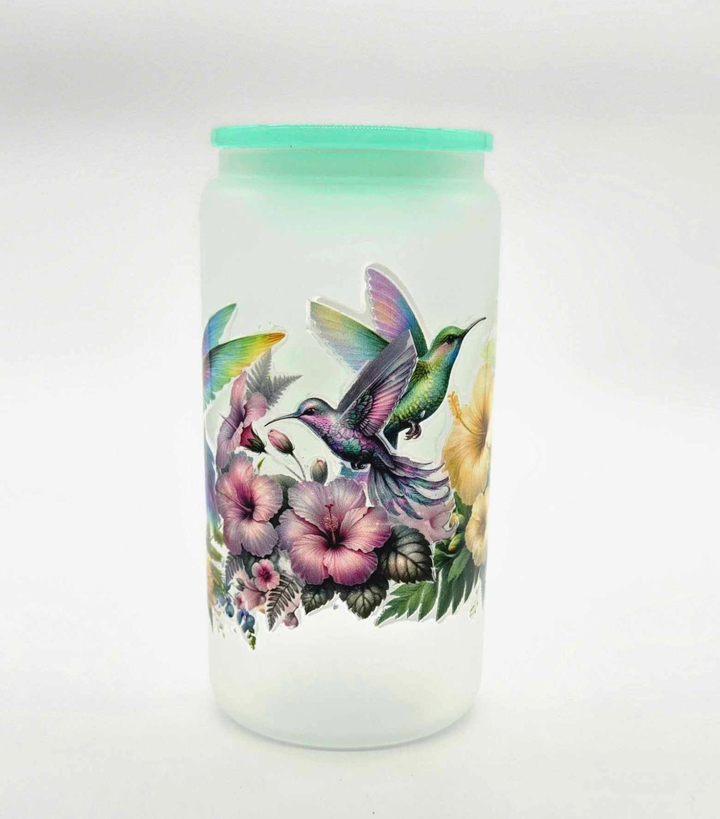 Garden Whispers Hummingbird Glass Tumbler