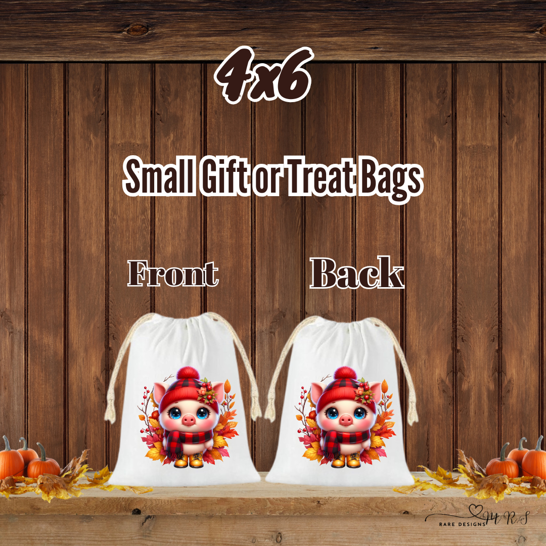 Fall Piggy Harvest Gift Bag Collection