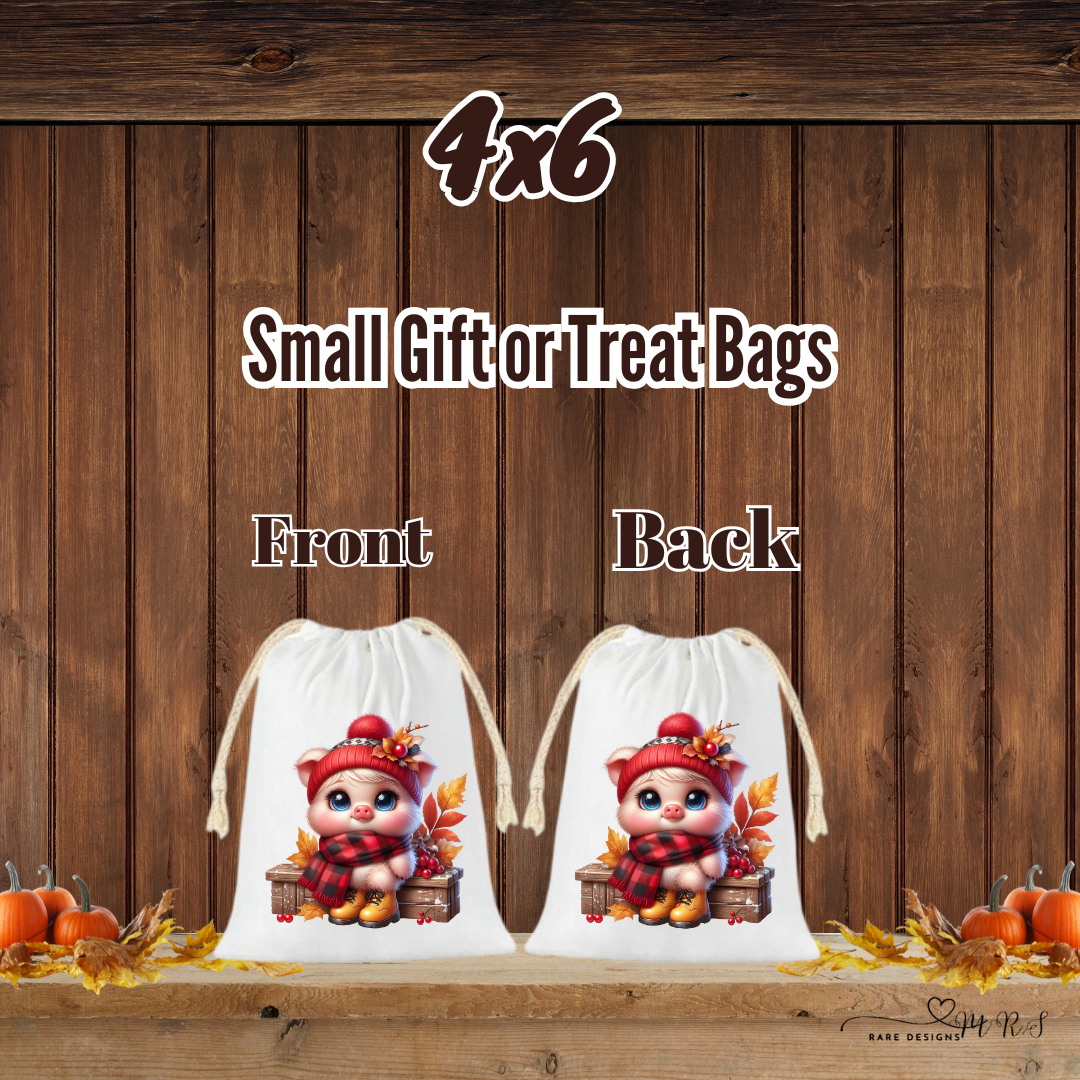 Fall Piggy Harvest Gift Bag Collection