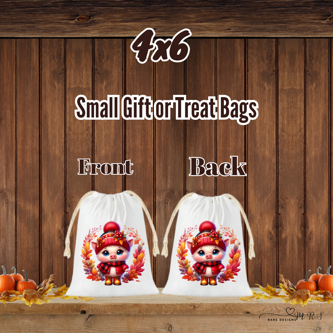 Fall Piggy Harvest Gift Bag Collection