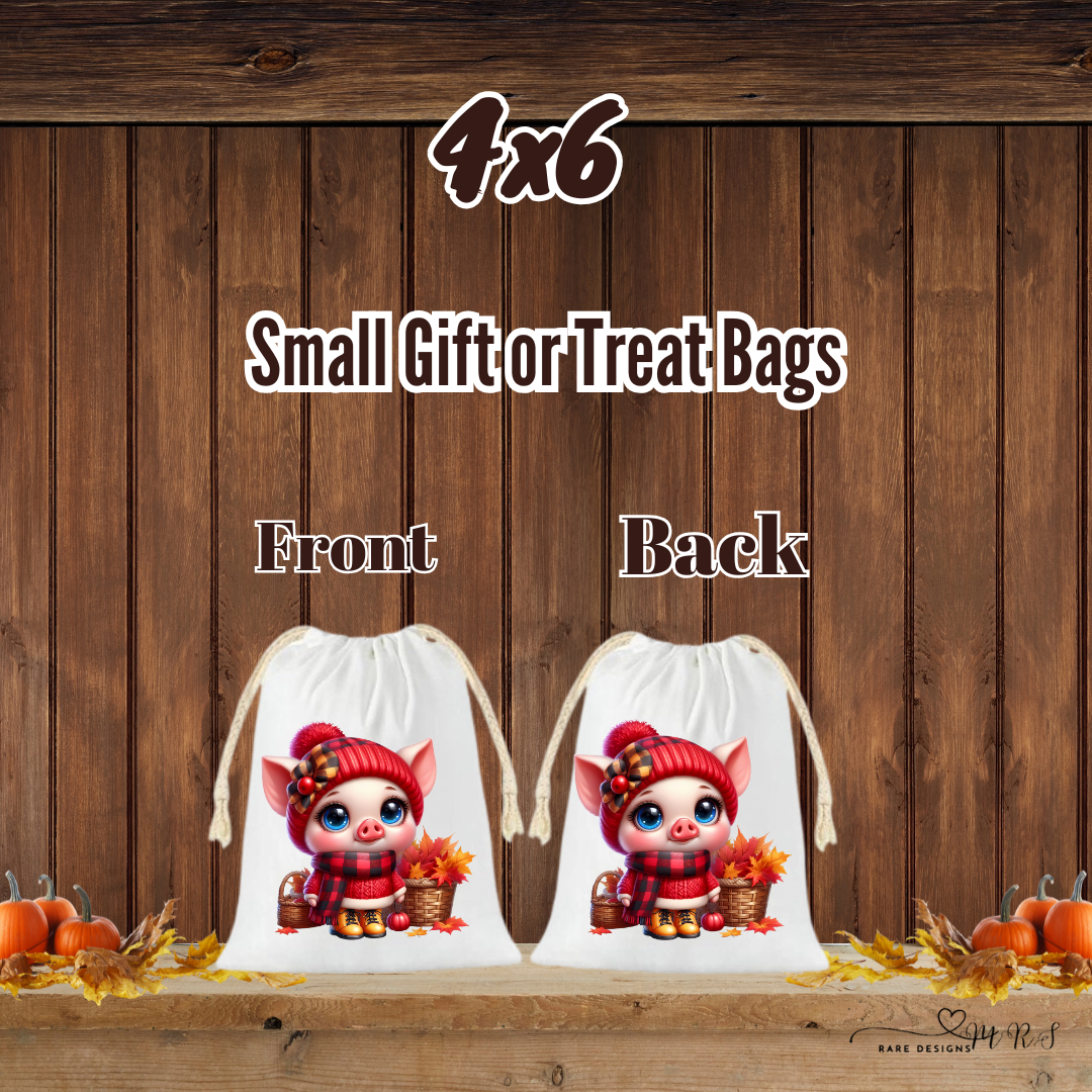 Fall Piggy Harvest Gift Bag Collection