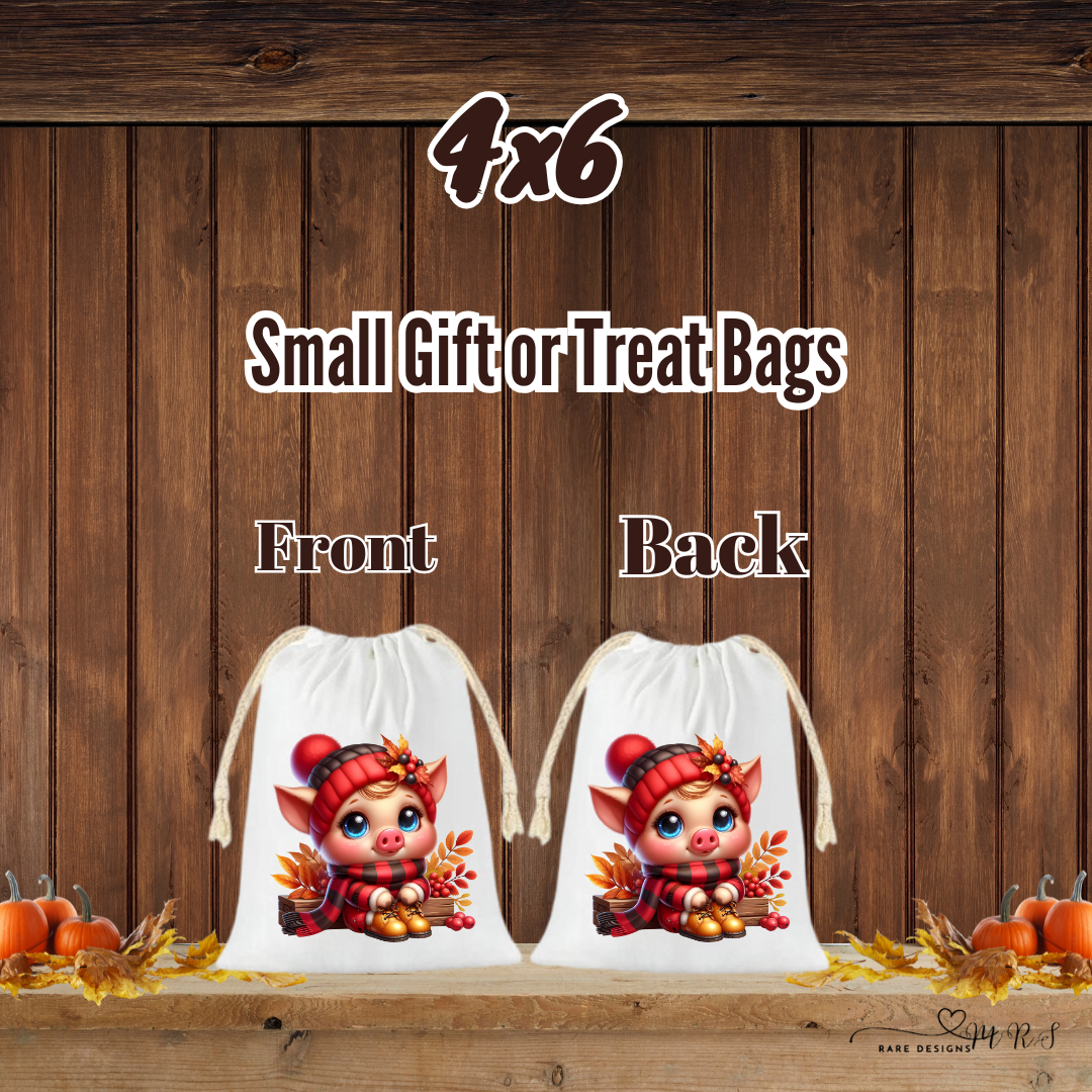 Fall Piggy Harvest Gift Bag Collection