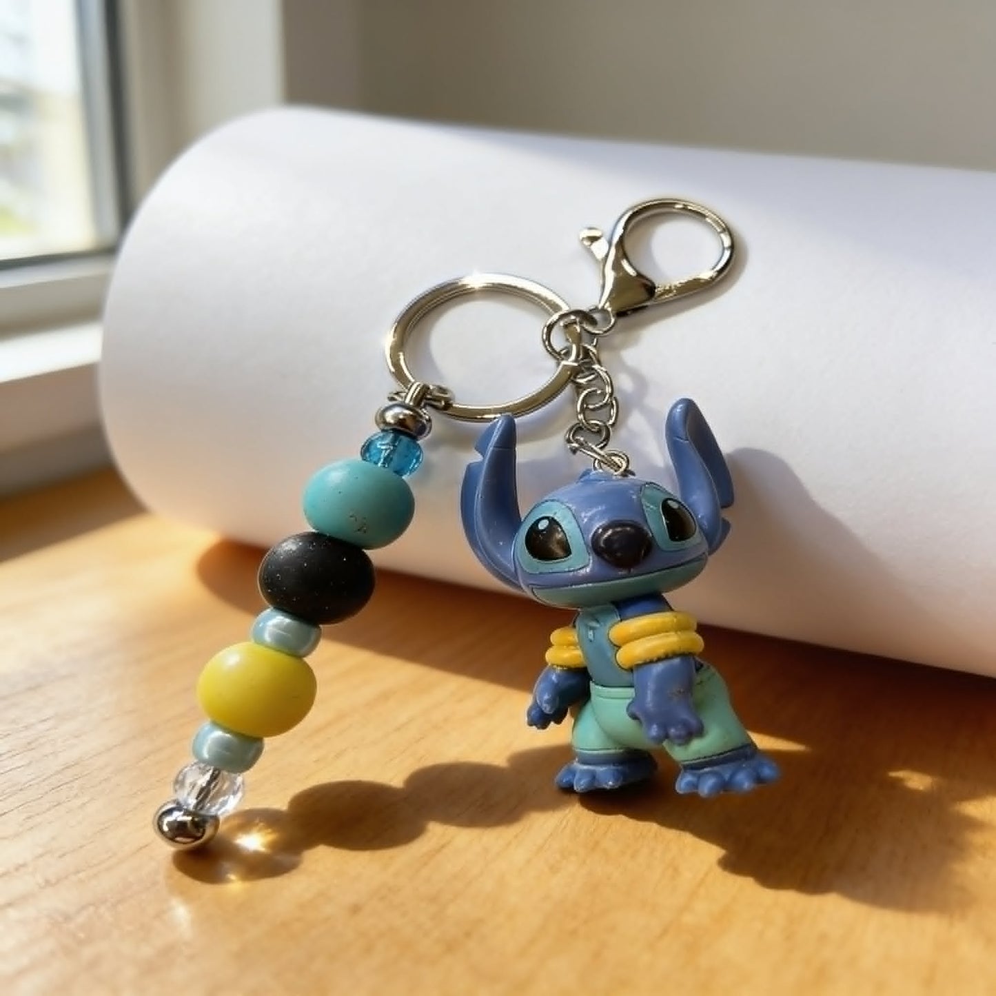 Tropical Stitch Beaded Bag Charm Keychain