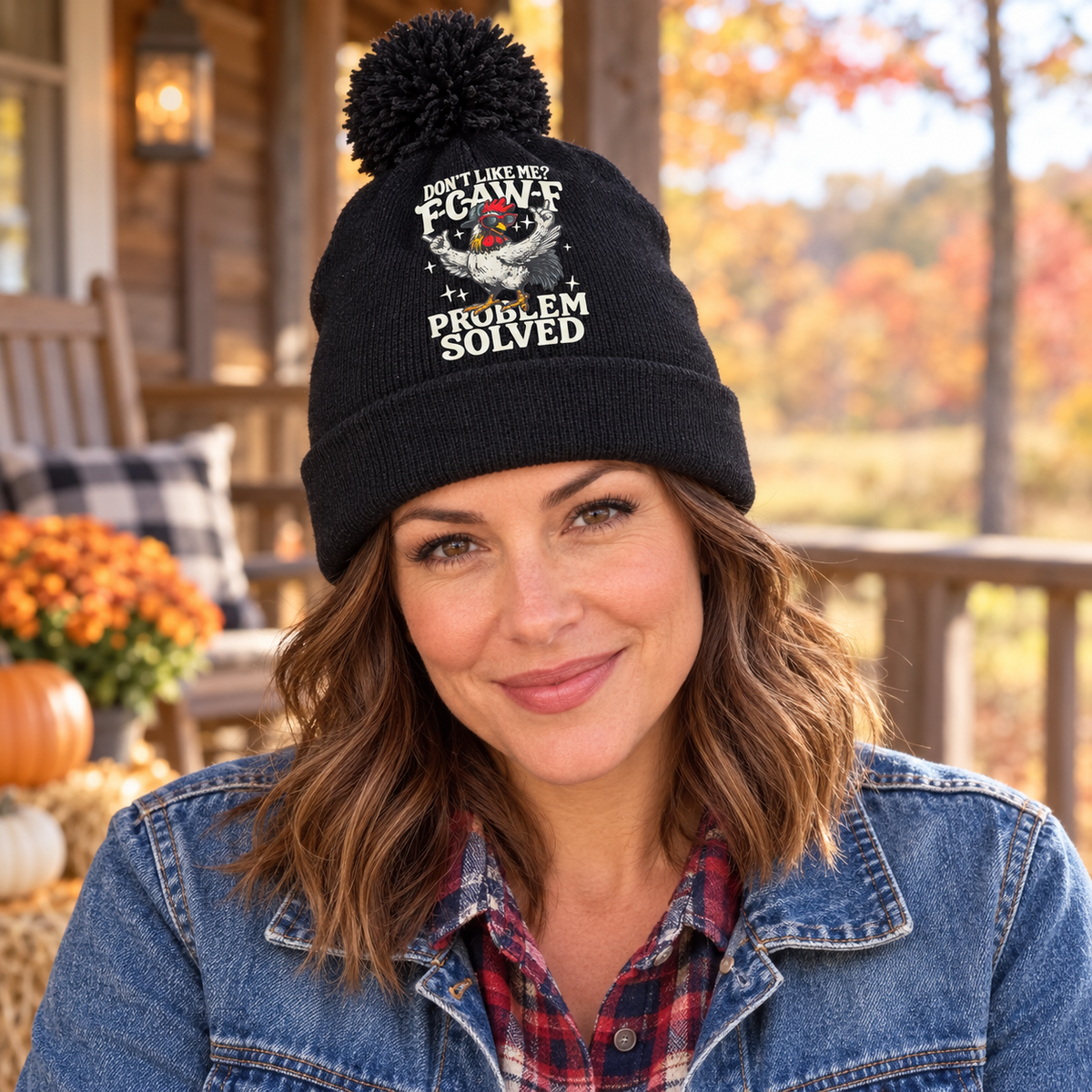 A Little Attitude, A Lot of Warmth Rooster Pom-Pom Beanie