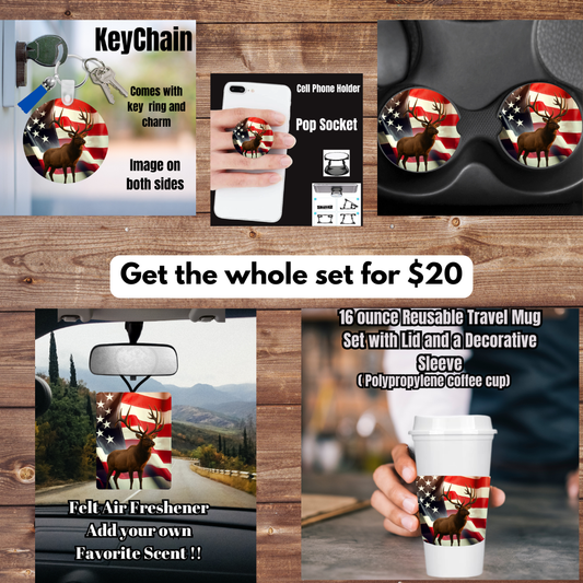 Patriotic Elk Everyday Carry Bundle — 16oz Travel Mug Set