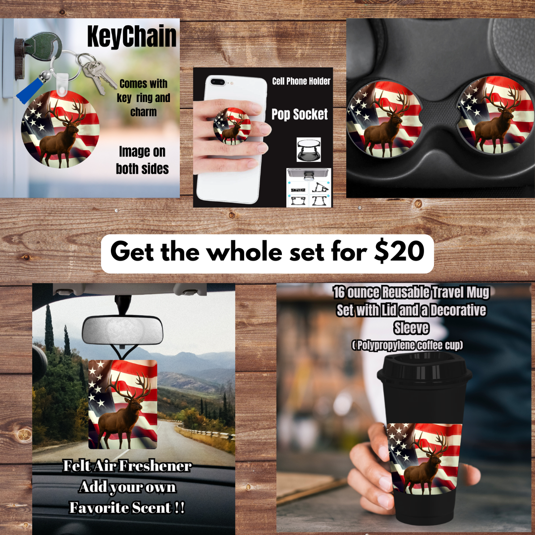 Patriotic Elk Everyday Carry Bundle — 16oz Travel Mug Set