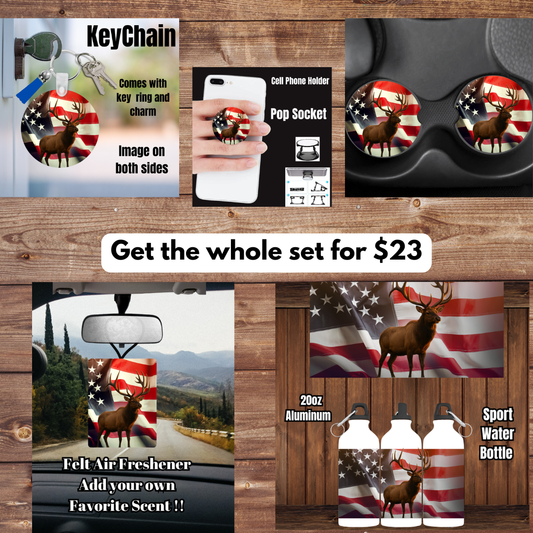 Patriotic Elk Road-Ready Bundle — 20oz Sport Bottle Set