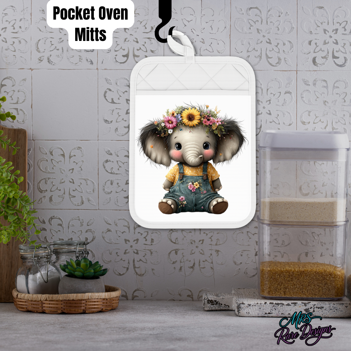 Sunny Bloom Elephant Pocket Mitt™
