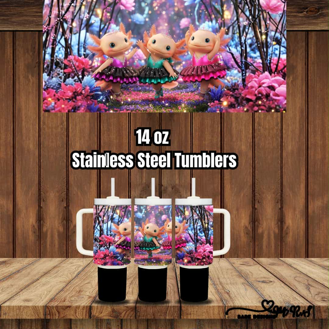 Axolotl Ballet 14oz Handled Tumbler – Mini Enchanted Sips