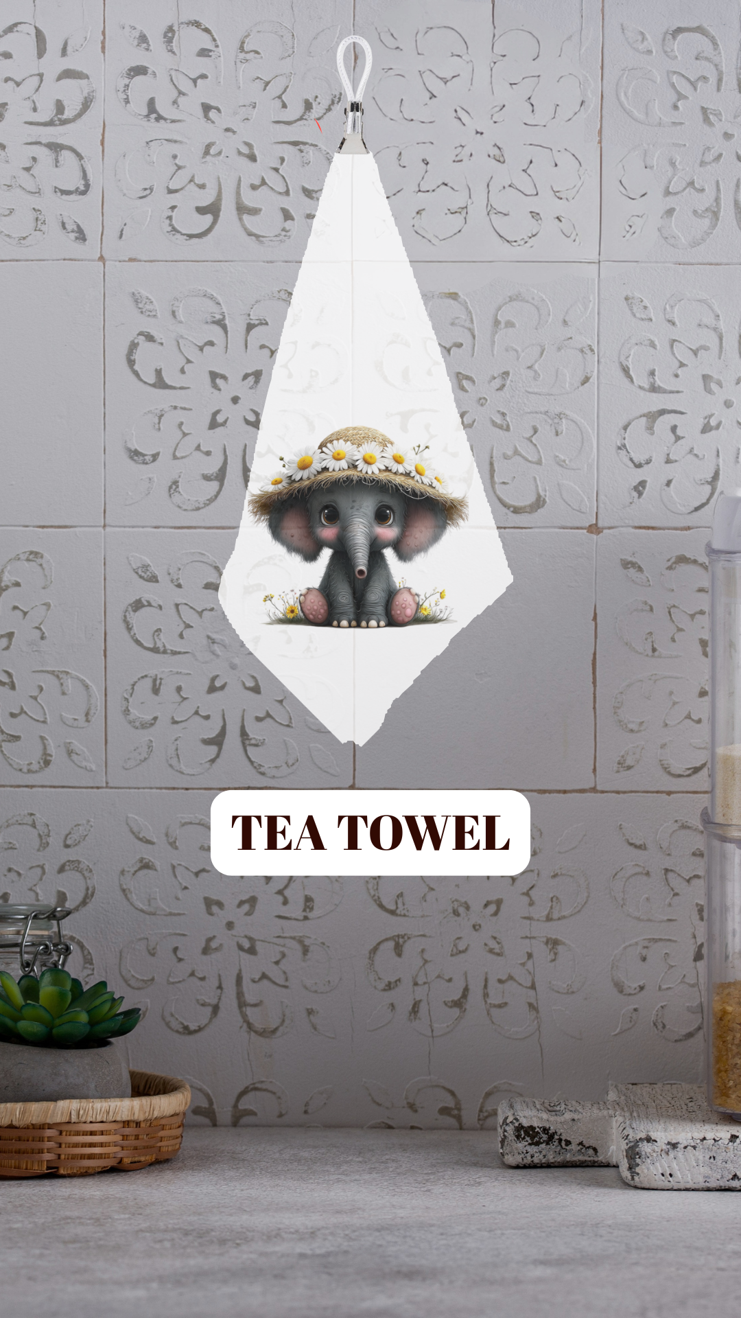 Daisy Charm Elephant Tea Towel™
