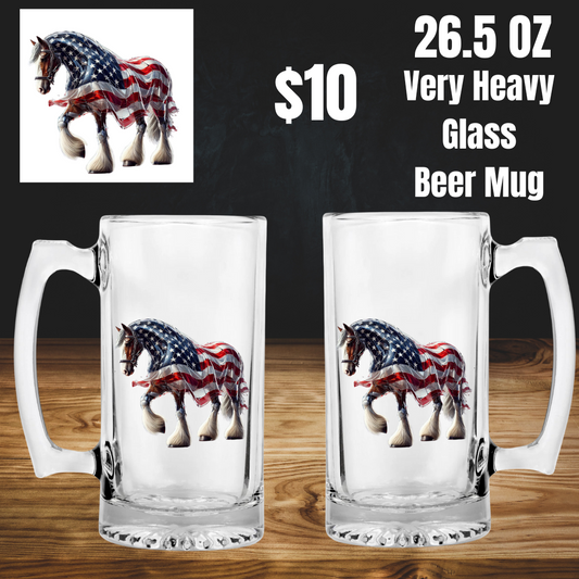 Patriotic Horse Heavy Beer Mugs
