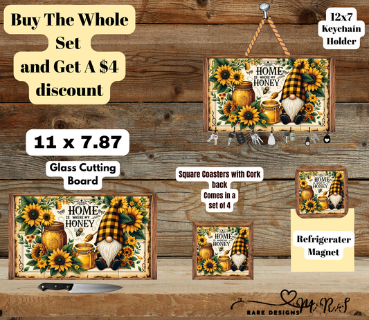 Home Is Where My Honey™ — Sunflower Gnome Kitchen Set (Bundle & Save $4)