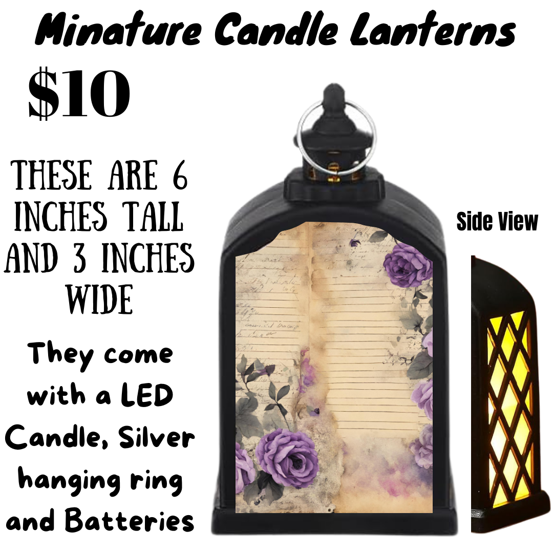 Vintage Floral Miniature Candle Lanterns