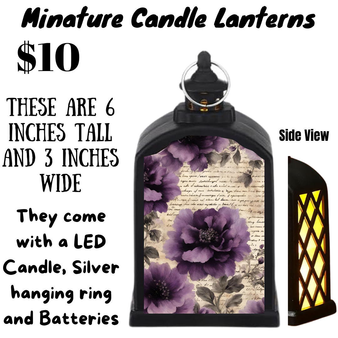 Vintage Floral Miniature Candle Lanterns