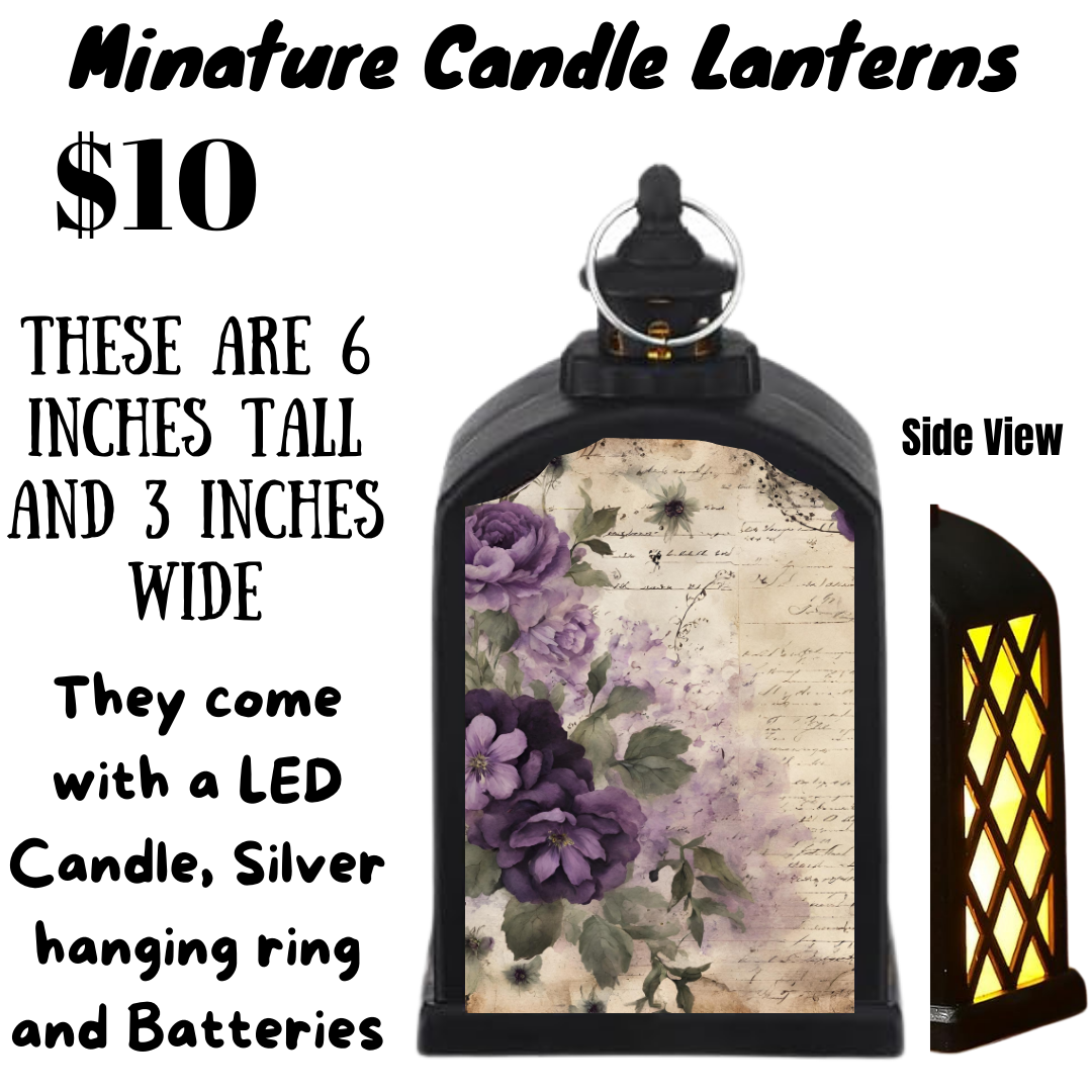 Vintage Floral Miniature Candle Lanterns